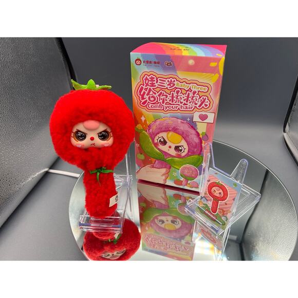 Baby Three Comb Your Hair Brush Plush Series CONFIRMED Tomato Brush! - Picture 1 of 5